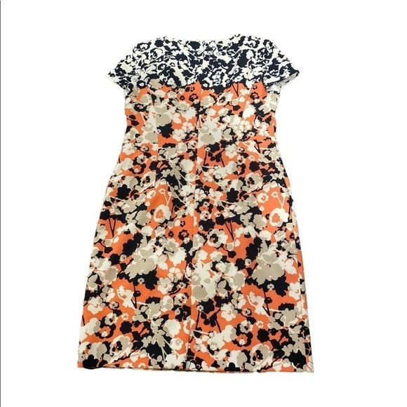 Hugo Boss Donisa Floral Sheath Dress Size 10 – Retro Orange Multi Print - Picture 4 of 8